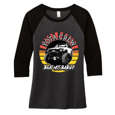 4X4 Off Road Rock Crawler Overland Mud Truck Women's Tri-Blend 3/4-Sleeve Raglan Shirt