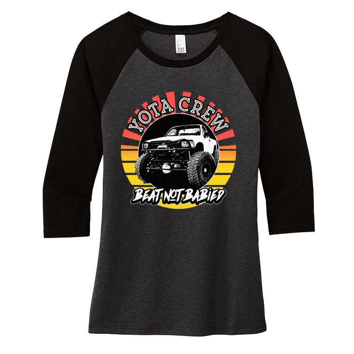 4X4 Off Road Rock Crawler Overland Mud Truck Women's Tri-Blend 3/4-Sleeve Raglan Shirt