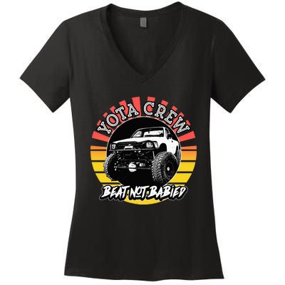 4X4 Off Road Rock Crawler Overland Mud Truck Women's V-Neck T-Shirt