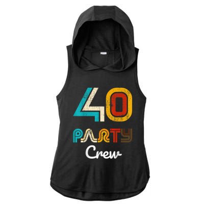 40 Party Crew - 40 Year Old Vintage 1983 40th Birthday Gift Ladies PosiCharge Tri-Blend Wicking Draft Hoodie Tank