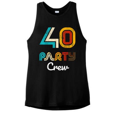 40 Party Crew - 40 Year Old Vintage 1983 40th Birthday Gift Ladies PosiCharge Tri-Blend Wicking Tank