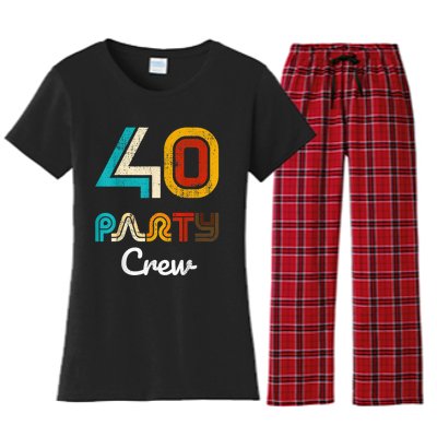 40 Party Crew - 40 Year Old Vintage 1983 40th Birthday Gift Women's Flannel Pajama Set