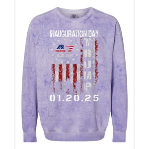 47th President Donald Trump Inauguration Day 2025 U.S.A Flag Colorblast Crewneck Sweatshirt