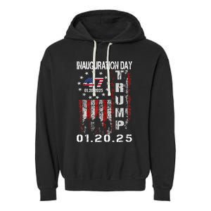 47th President Donald Trump Inauguration Day 2025 U.S.A Flag Garment-Dyed Fleece Hoodie