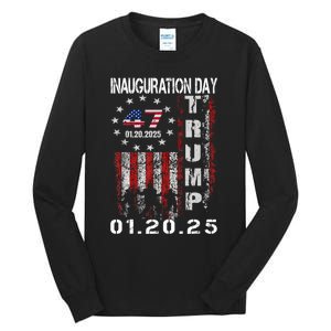 47th President Donald Trump Inauguration Day 2025 U.S.A Flag Tall Long Sleeve T-Shirt