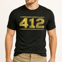412 Pittsburgh Distressed Chain Yinzer City Retro Cooling Performance Crew T-Shirt