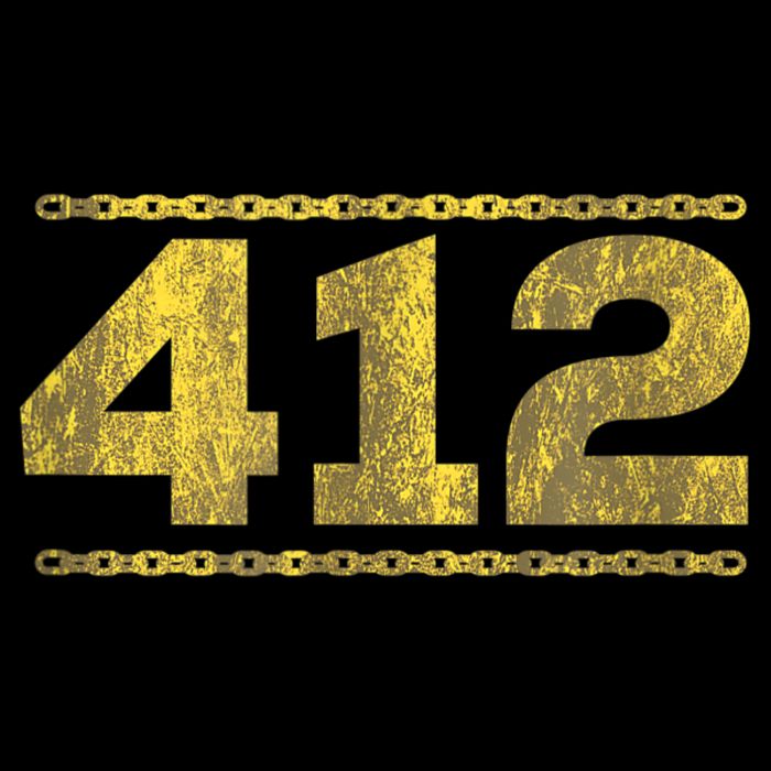 412 Pittsburgh Distressed Chain Yinzer City Retro Cooling Performance Crew T-Shirt