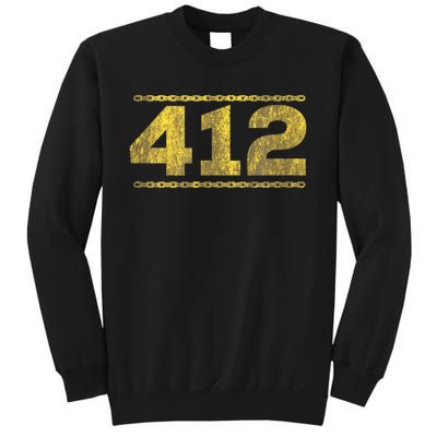 412 Pittsburgh Distressed Chain Yinzer City Retro Sweatshirt