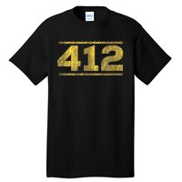 412 Pittsburgh Distressed Chain Yinzer City Retro Tall T-Shirt