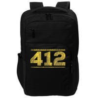 412 Pittsburgh Distressed Chain Yinzer City Retro Impact Tech Backpack