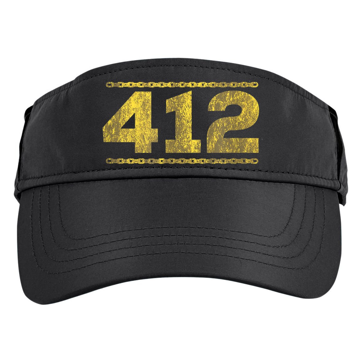 412 Pittsburgh Distressed Chain Yinzer City Retro Adult Drive Performance Visor