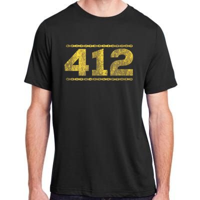 412 Pittsburgh Distressed Chain Yinzer City Retro Adult ChromaSoft Performance T-Shirt