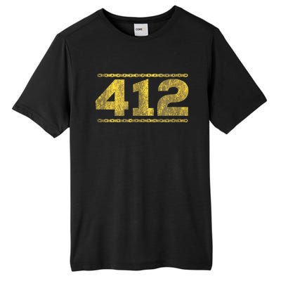 412 Pittsburgh Distressed Chain Yinzer City Retro Tall Fusion ChromaSoft Performance T-Shirt