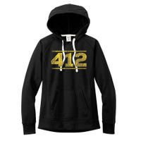 412 Pittsburgh Distressed Chain Yinzer City Retro Women's Fleece Hoodie