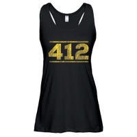 412 Pittsburgh Distressed Chain Yinzer City Retro Ladies Essential Flowy Tank