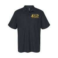 412 Pittsburgh Distressed Chain Yinzer City Retro Softstyle Adult Sport Polo