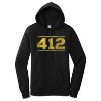 412 Pittsburgh Distressed Chain Yinzer City Retro Women's Pullover Hoodie