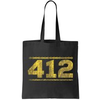 412 Pittsburgh Distressed Chain Yinzer City Retro Tote Bag