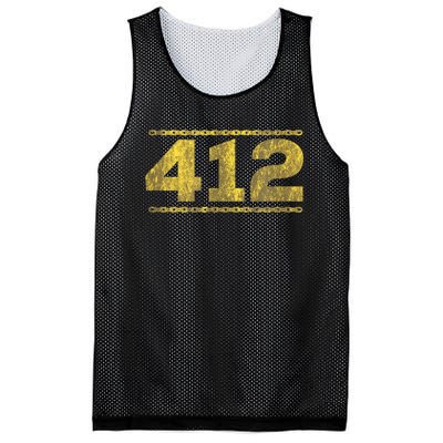 412 Pittsburgh Distressed Chain Yinzer City Retro Mesh Reversible Basketball Jersey Tank