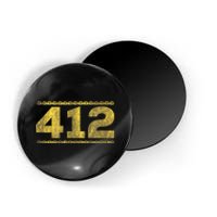 412 Pittsburgh Distressed Chain Yinzer City Retro Magnet