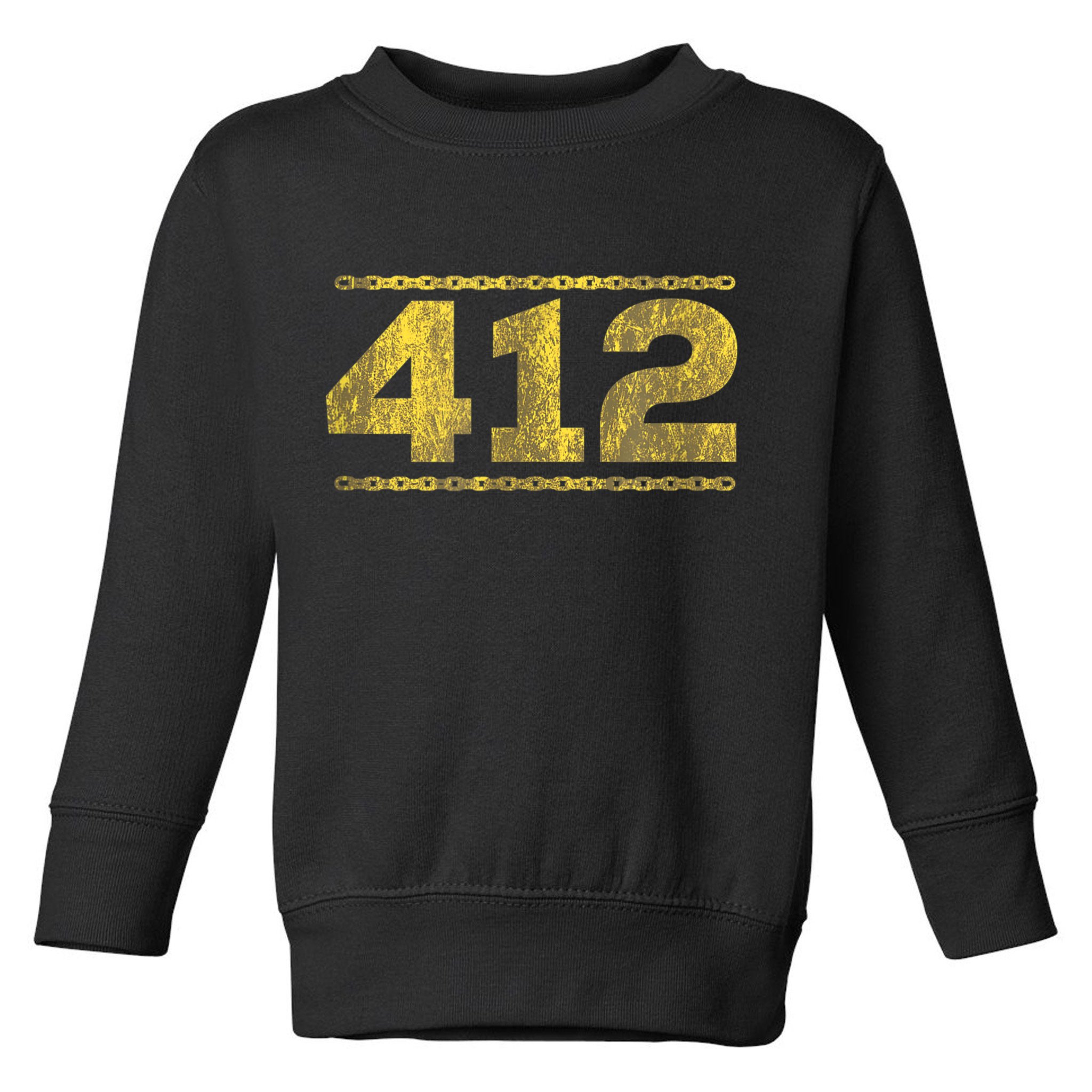 412 Pittsburgh Distressed Chain Yinzer City Retro Toddler Sweatshirt
