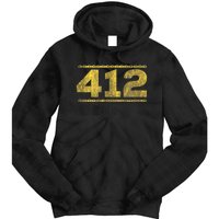 412 Pittsburgh Distressed Chain Yinzer City Retro Tie Dye Hoodie