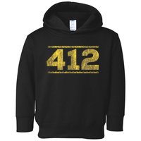 412 Pittsburgh Distressed Chain Yinzer City Retro Toddler Hoodie