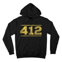 412 Pittsburgh Distressed Chain Yinzer City Retro Tall Hoodie