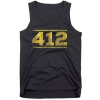 412 Pittsburgh Distressed Chain Yinzer City Retro Tank Top