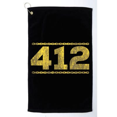 412 Pittsburgh Distressed Chain Yinzer City Retro Golf Towel