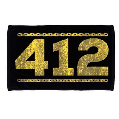 412 Pittsburgh Distressed Chain Yinzer City Retro Microfiber Hand Towel