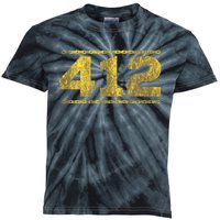 412 Pittsburgh Distressed Chain Yinzer City Retro Kids Tie-Dye T-Shirt