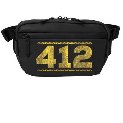 412 Pittsburgh Distressed Chain Yinzer City Retro Crossbody Pack