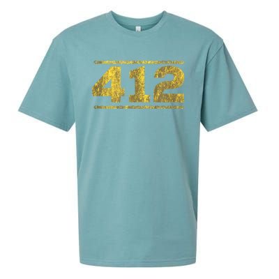 412 Pittsburgh Distressed Chain Yinzer City Retro Sueded Cloud Jersey T-Shirt