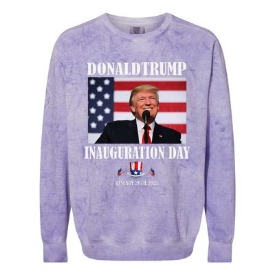 47 President Donald Trump Inauguration Day 2025 Memorabilia Colorblast Crewneck Sweatshirt