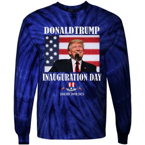 47 President Donald Trump Inauguration Day 2025 Memorabilia Tie-Dye Long Sleeve Shirt