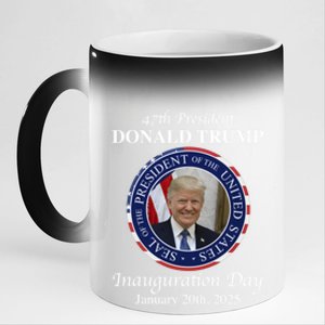 47 President Donald Trump Inauguration Day 2025 Memorabilia Cool Gift 11oz Black Color Changing Mug