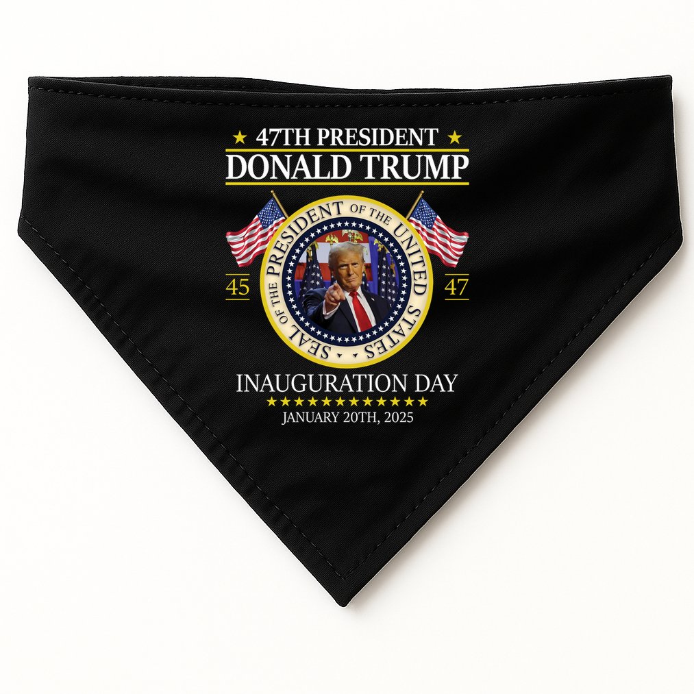 47th President Donald Trump Inauguration Day 2025 Design USA-Made Doggie Bandana