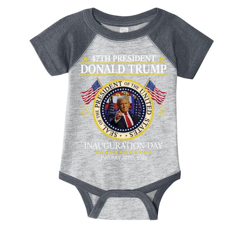 47th President Donald Trump Inauguration Day 2025 Design Infant Baby Jersey Bodysuit