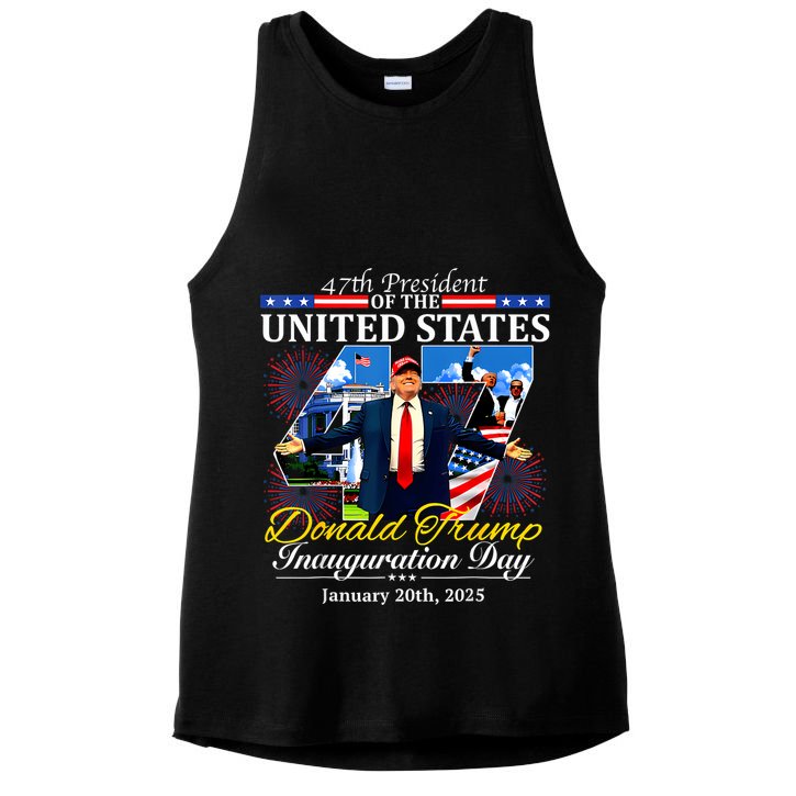 47 President Donald Trump Inauguration Day 2025 Ladies PosiCharge Tri-Blend Wicking Tank