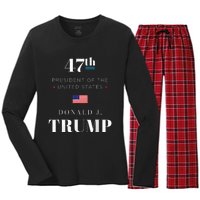 47th President Donald J. Trump Inauguration Day 2025 Women's Long Sleeve Flannel Pajama Set 