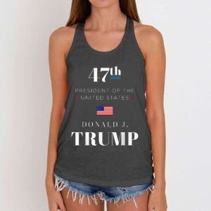 47th President Donald J. Trump Inauguration Day 2025 Women's Knotted Racerback Tank