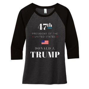 47th President Donald J. Trump Inauguration Day 2025 Women's Tri-Blend 3/4-Sleeve Raglan Shirt