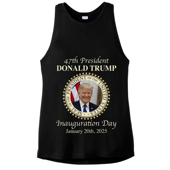 47th President Donald Trump Inauguration 2025 Memorabilia Ladies PosiCharge Tri-Blend Wicking Tank