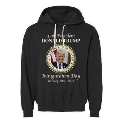 47th President Donald Trump Inauguration 2025 Memorabilia Garment-Dyed Fleece Hoodie