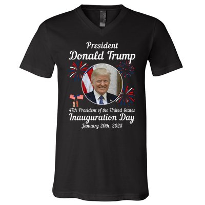 47th President Donald Trump Inauguration Day V-Neck T-Shirt