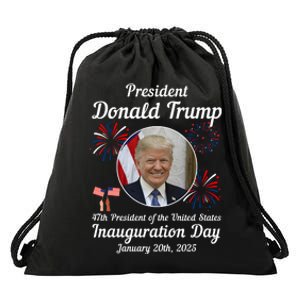 47th President Donald Trump Inauguration Day Drawstring Bag