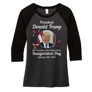 47th President Donald Trump Inauguration Day Women's Tri-Blend 3/4-Sleeve Raglan Shirt