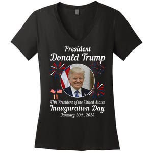 47th President Donald Trump Inauguration Day Women's V-Neck T-Shirt