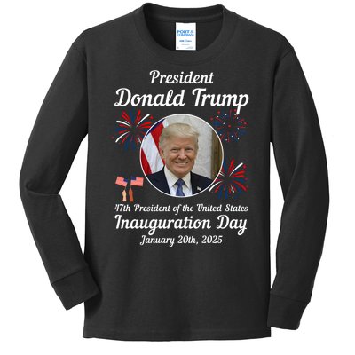 47th President Donald Trump Inauguration Day Kids Long Sleeve Shirt